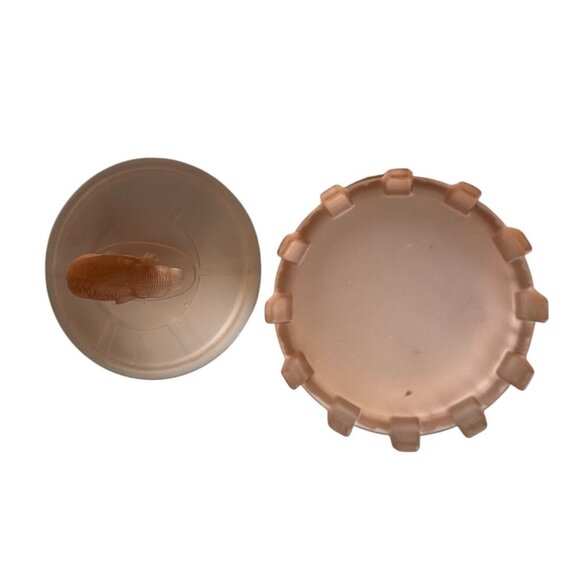 LE Smith Elephant Carousel Pink Satin Glass Covered Dish Depression Era 1930s - Picture 7 of 7